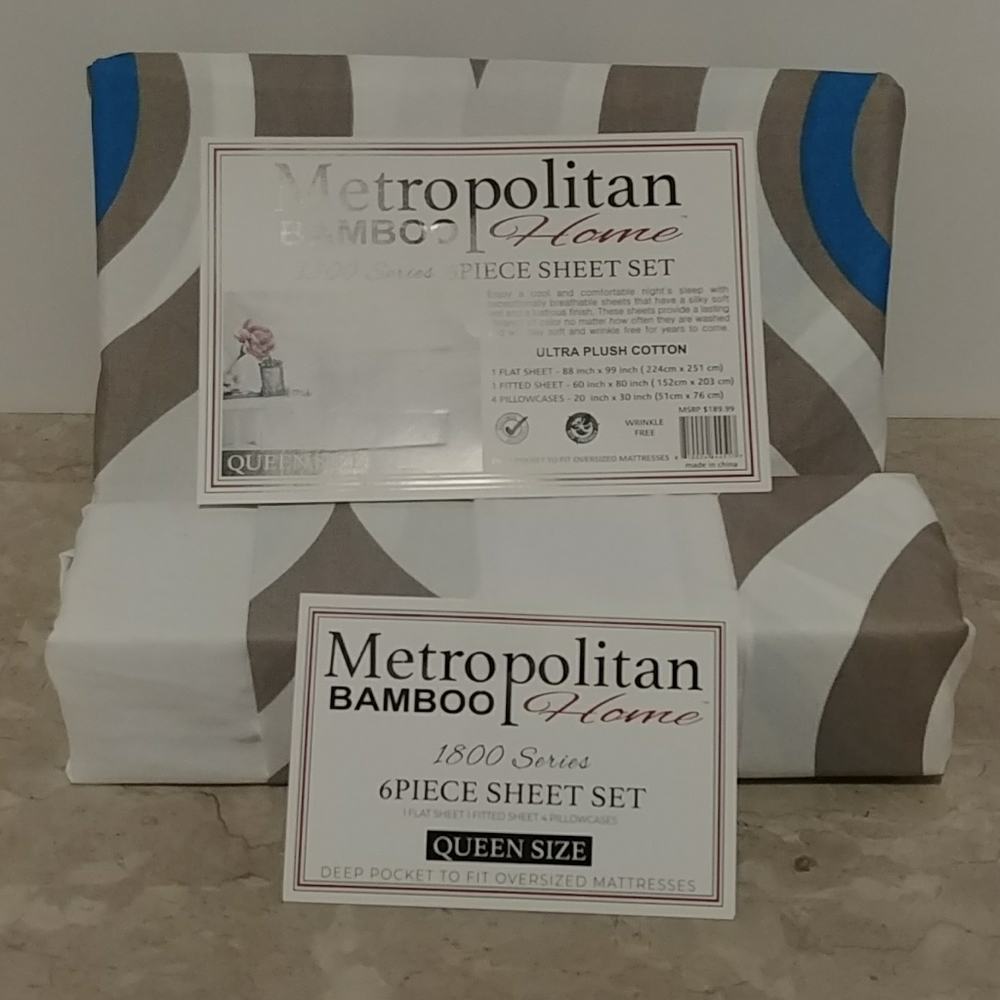 Metropolitan Bamboo Abstract Gray Queen She⦠- Picture 12 of 12